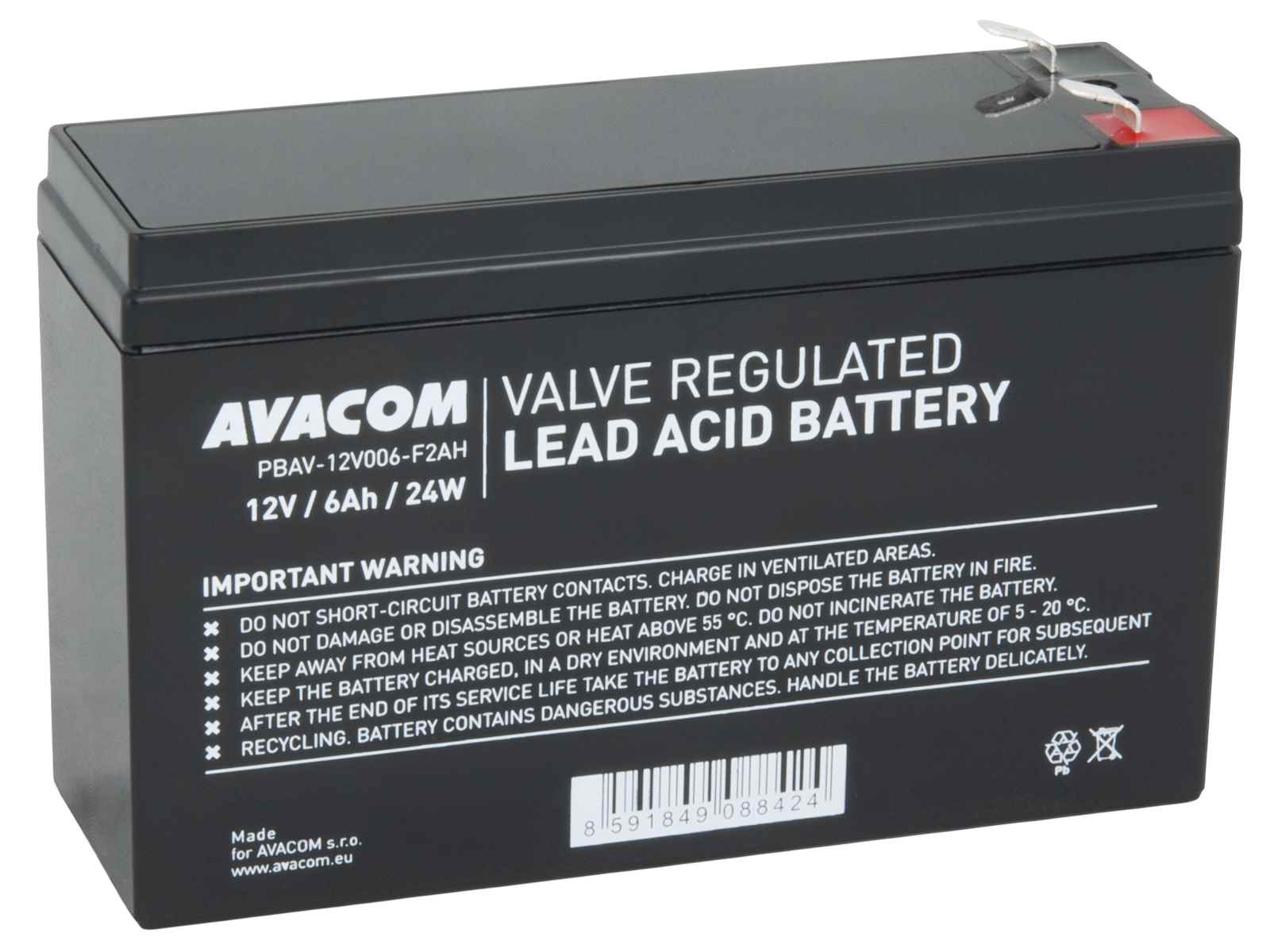 Batéria AVACOM 12V 6Ah F2 HighRate (PBAV-12V006-F2AH)0 