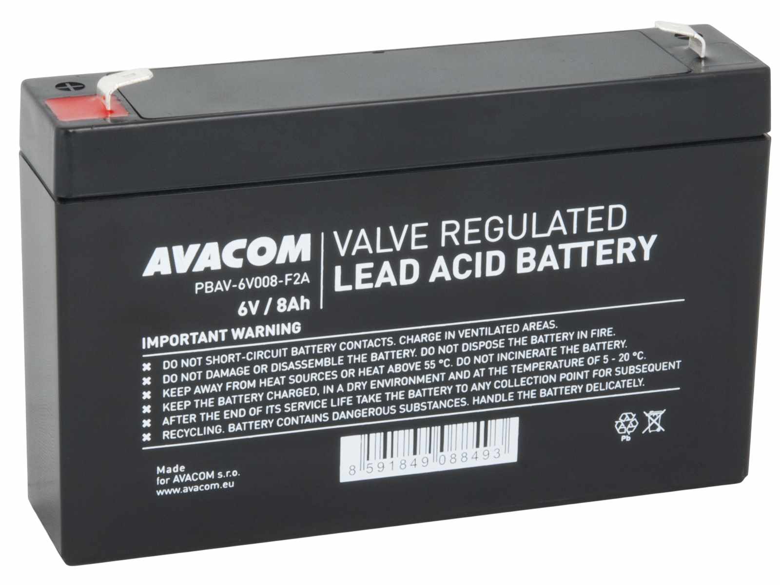 Batéria AVACOM 6V 8Ah F2 (PBAV-6V008-F2A)0 