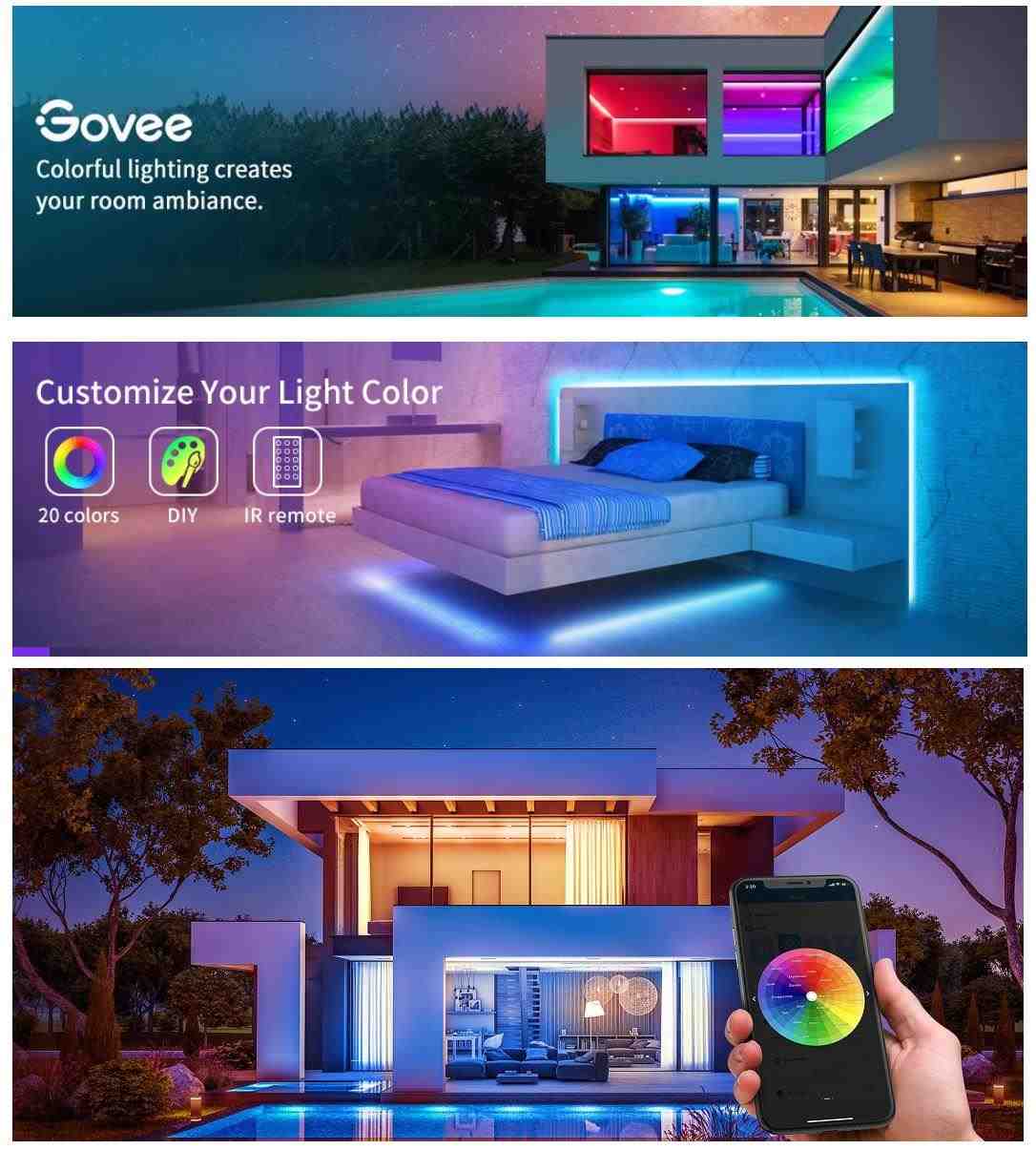Govee WiFi RGB Smart LED pásek 10m7 