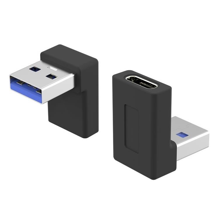 PremiumCord USB-C na USB3.0 typ A (F/ M),  90° zakrivený0 