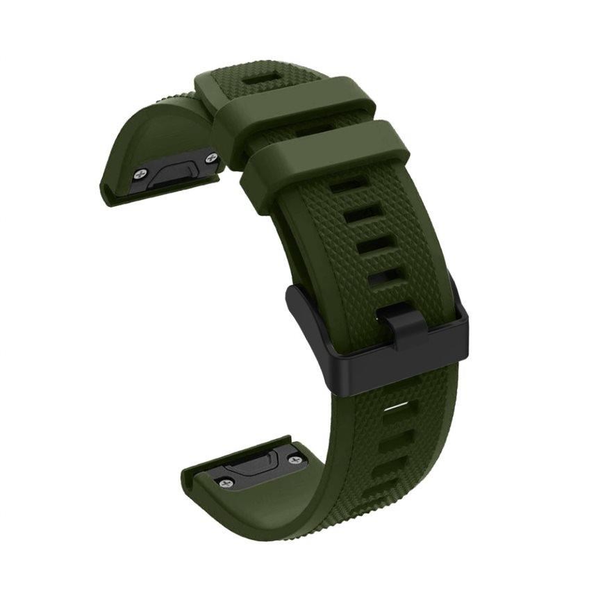 RhinoTech řemínek pro Garmin QuickFit sportovní silikonový 22mm tmavě zelený0 