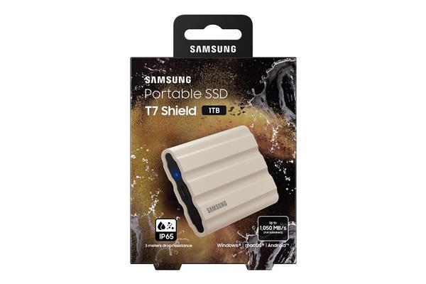 Externý SSD disk Samsung T7 Shield - 1 TB - vodotesný,  prachotesný,  odolný voči pádu z 3 m,  USB3.2 Gen2,  stupeň krytia 1 