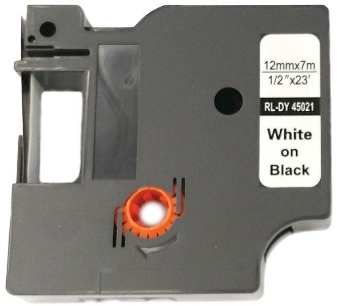 Páska Xerox kompatibilná s DYMO,  45021,  S0720610, 12 mm x 7 m,  biela tlač /  čierny podklad,  D1 - ALLPRINT0 