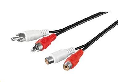 PREMIUMCORD Predlžovací audio kábel 2x Cinch - 2x Cinch (RCA,  M/ F) 15m0 