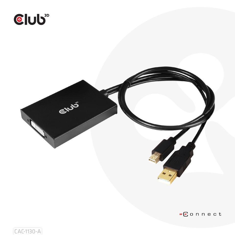 Club3D adaptér Mini DP na Dual Link DVI,  verzia HDCP OFF pre Apple Cinema Displeje Aktívny adaptér6 