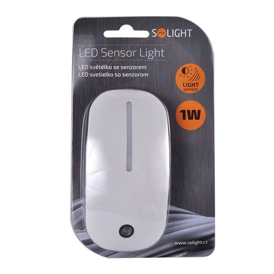 Solight noční LED světélko se světelným senzorem,  1W,  230V,  bílé1 