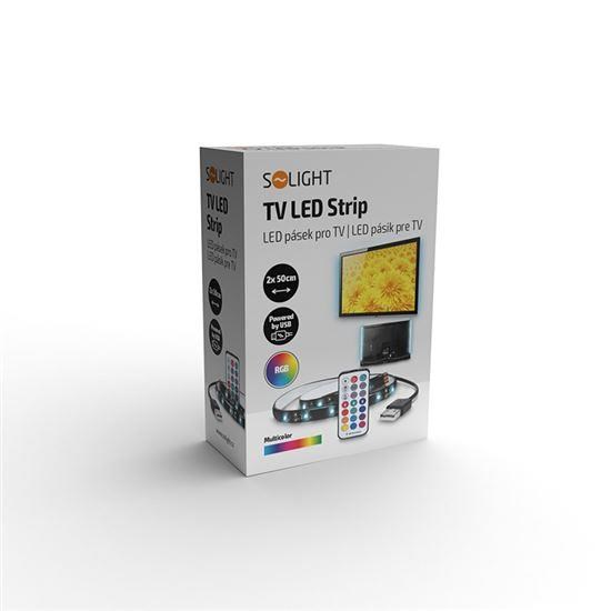 Solight LED RGB pásek pro TV,  2x 50cm,  USB,  vypínač,  dálkový ovladač5 