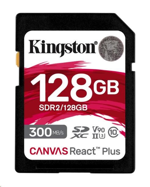 Kingston 128GB Canvas React Plus SDXC UHS-II 300R/ 260W U3 V90 pre Full HD/ 4K/ 8K0 