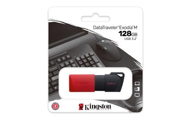 Kingston Flash Disk 128GB USB3.2 Gen 1 DataTraveler Exodia M (Black + Red)5 