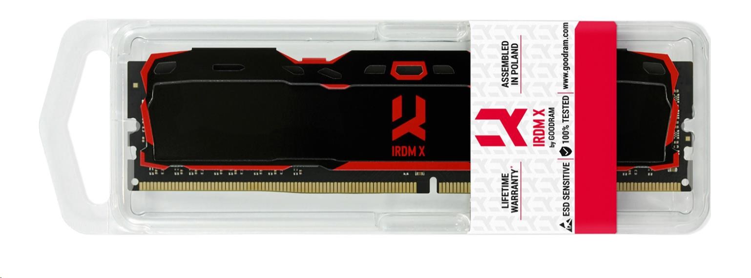 DIMM DDR4 16GB 2666MHz CL16,  DUAL CHANNEL KIT GOODRAM IRDM X BLACK1 
