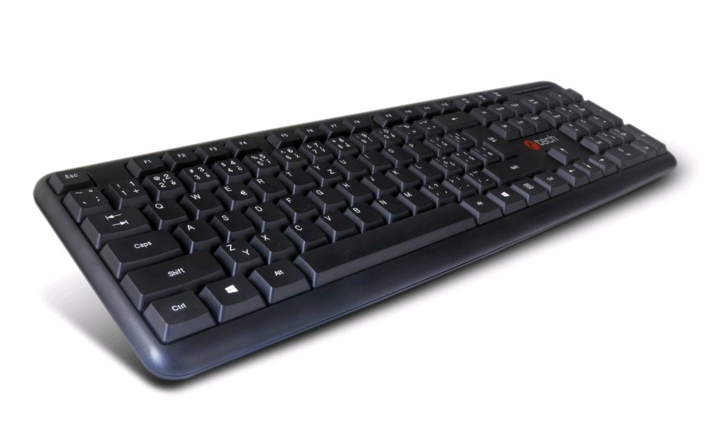 C-TECH klávesnice KB-102 PS/ 2,  slim,  black,  CZ/ SK0 