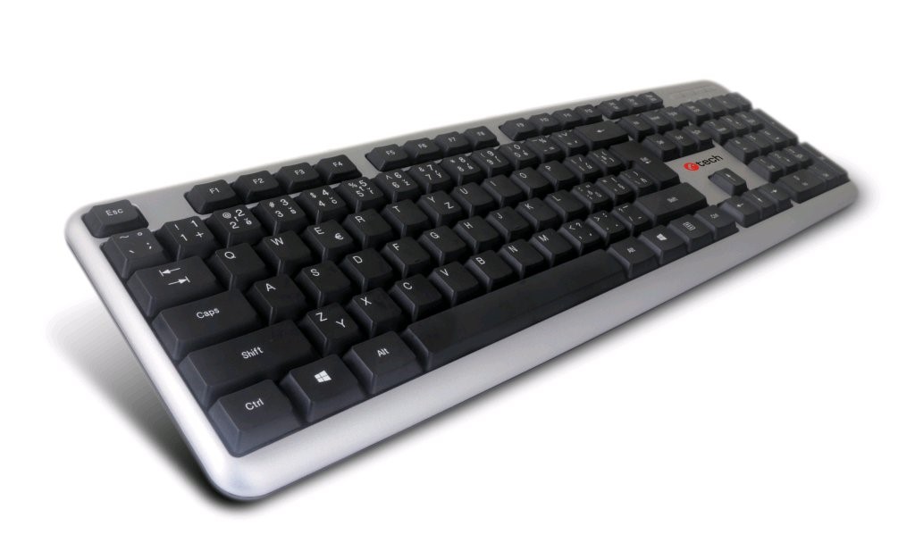 C-TECH klávesnice KB-102 USB,  slim,  silver,  CZ/ SK0 