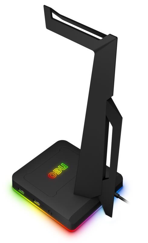 CONNECT IT NEO Stand-It RGB stojan na slúchadlá + rozbočovač USB,  čierny2 