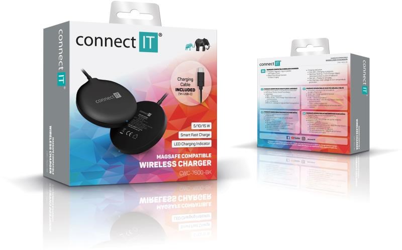 CONNECT IT MagSafe Wireless Fast Charge Bezdrôtová nabíjačka,  15 W,  čierna3 