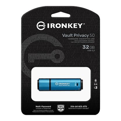 Kingston 32GB IronKey Vault Privacy 50 AES-256 šifrovanie,  FIPS 1972 