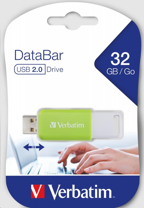 VERBATIM Flash disk 32GB DataBar USB 2.0 Disk,  zelený3 