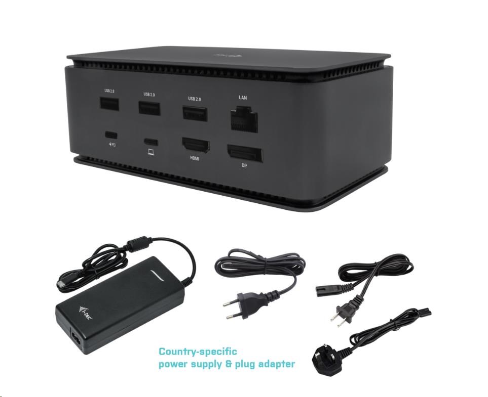 iTec USB4 Kovová dokovacia stanica Dual 4K HDMI DP s Power Delivery 80 W + Univ.Nabíjanie. 112W6 