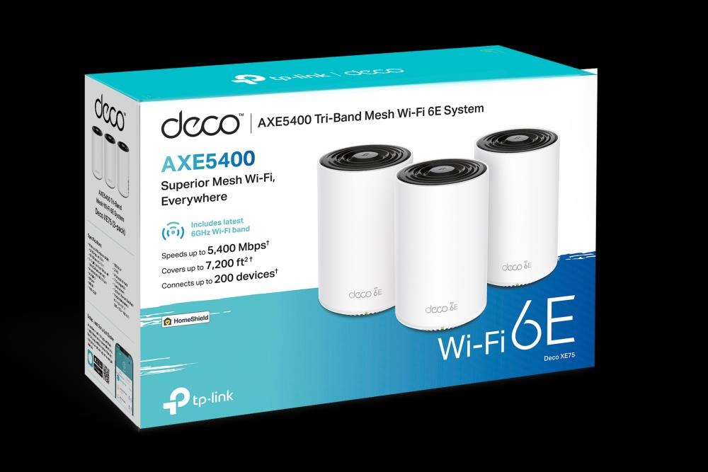 TP-Link Deco XE75(3-pack) WiFi6E Mesh (AXE5400,  2, 4GHz/ 5GHz/ 6GHz, 3xGbELAN/ WAN)2 