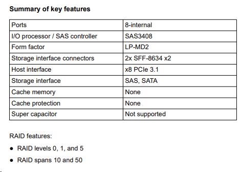 FUJITSU RAID CP500i FH/ LP - PSAS - úrovne RAID 0,  1,  10,  5,  50 - bez vyrovnávacej pamäte - pre modelový rad M52 