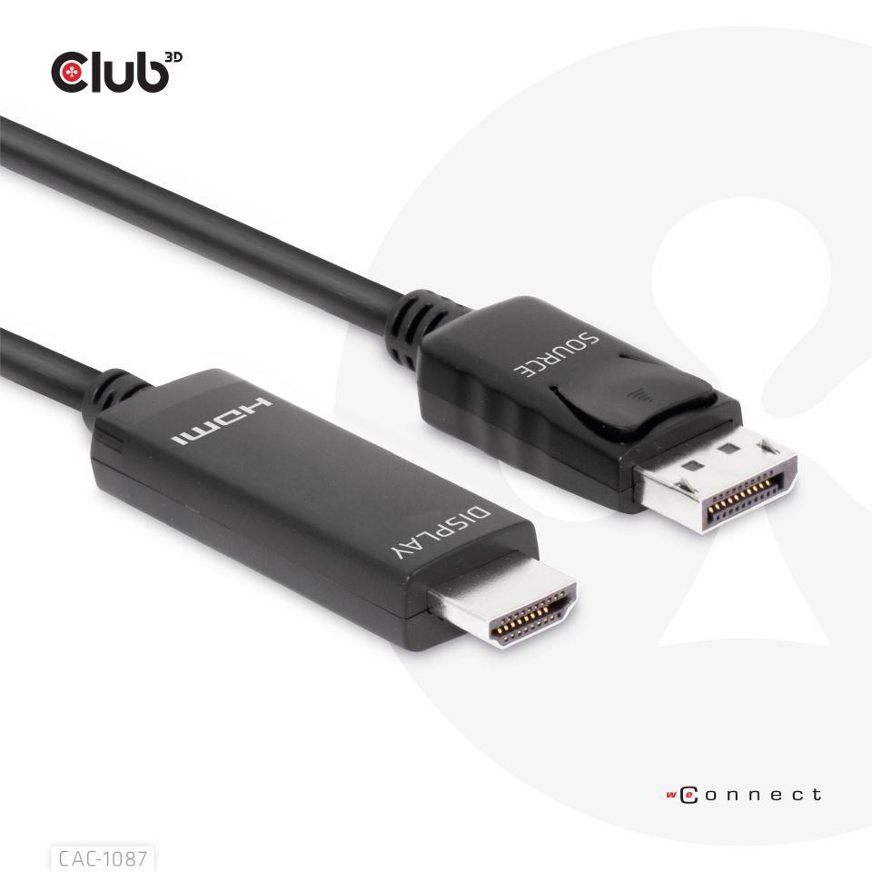 Club3D kábel DP 1.4 na HDMI,  4K120Hz alebo 8K60Hz HDR10,  M/ M,  3 m6 