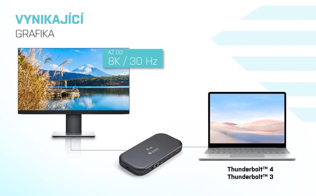 i-tec Thunderbolt 3/ USB-C Dual 4K Dock.St. + USB-C to DisplayPort Cable (1, 5 m) + PD 60W4 