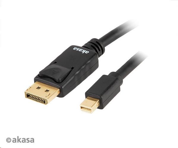 AKASA adaptér 8K Mini DisplayPort na DisplayPort kabel,  v1.4,  2m0 