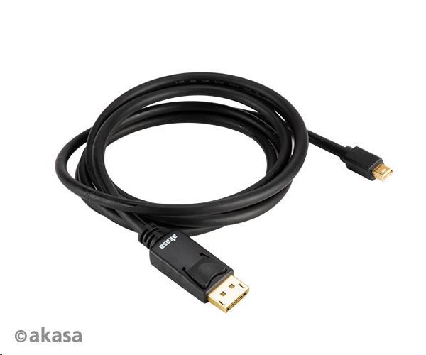 AKASA adaptér 8K Mini DisplayPort na DisplayPort kabel,  v1.4,  2m1 