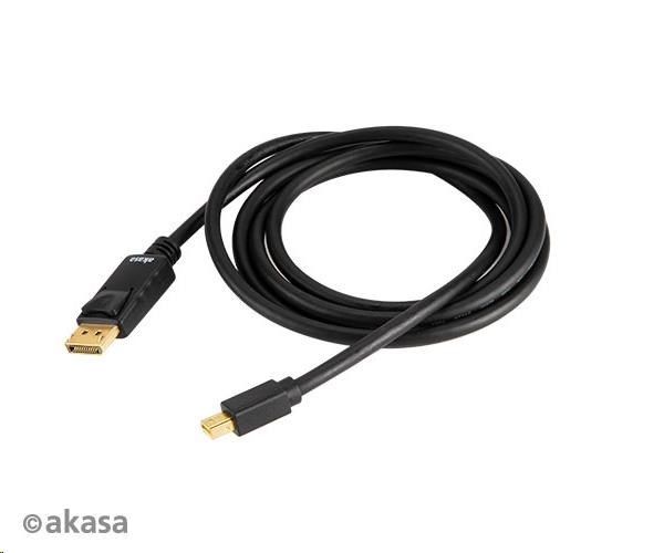 AKASA adaptér 8K Mini DisplayPort na DisplayPort kabel,  v1.4,  2m2 