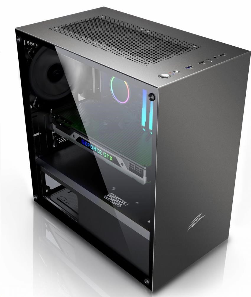 EVOLVEO M4,  case mATX,  1x120mm PWM ventilátor,  průhledná bočnice,  černá0 