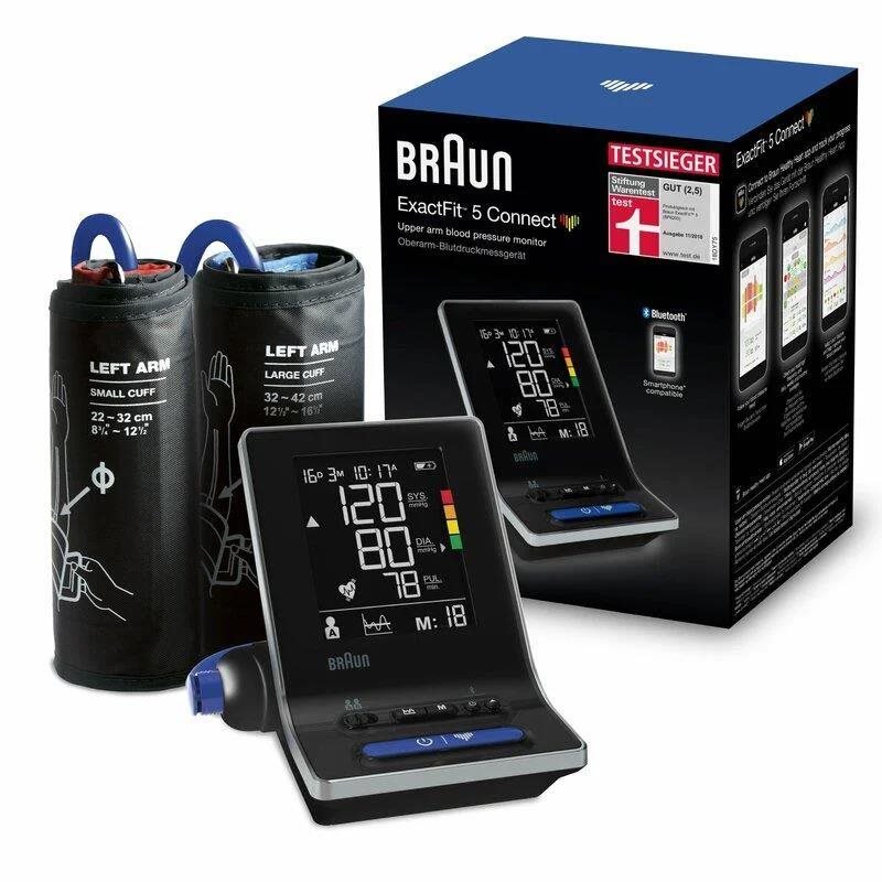 Braun ExactFit 5 CONNECT BUA6350 tlakoměr na paži, detekce arytmie, LCD displej, Bluetooth2 