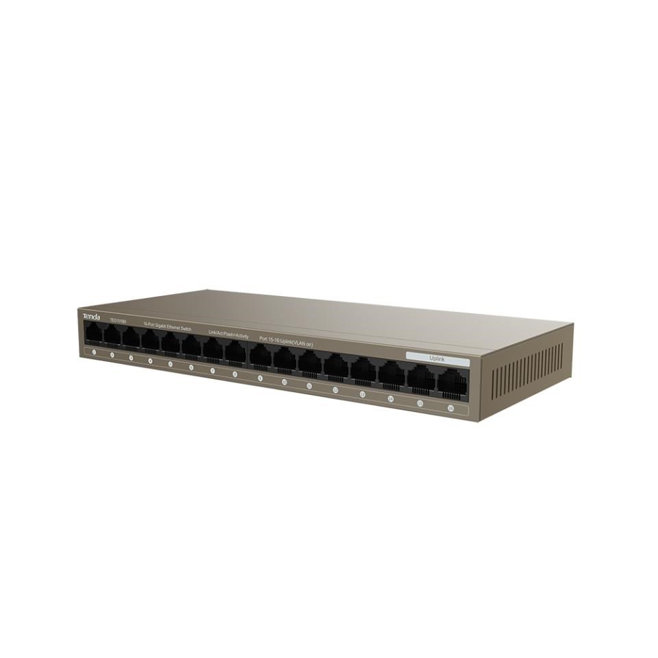 Tenda TEG1016M - 16-port Gigabit Ethernet Switch,  10/ 100/ 1000 Mbps,  Fanless,  Kov4 