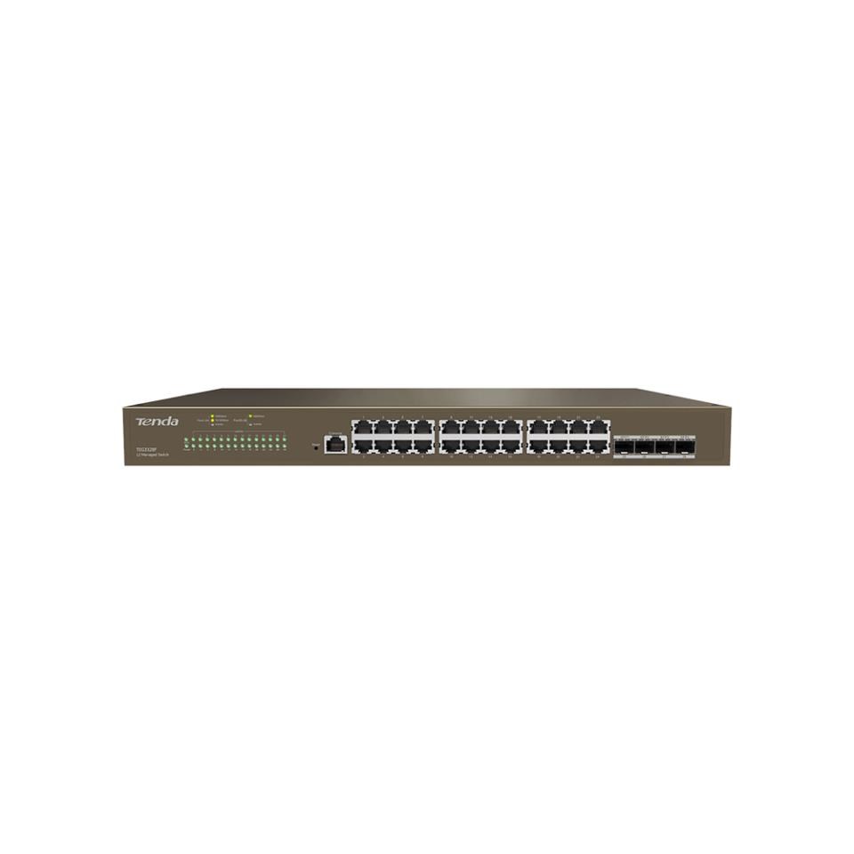 Tenda TEG3328F - L2 Managed Gigabit Switch, 24x RJ45 10/100/1000 Mb/s, 4x SFP 1 Gb/s0 