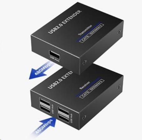 PREMIUMCORD 4-port USB 2.0 extender po Cat5/ Cat5e/ Cat6 do 150m0 