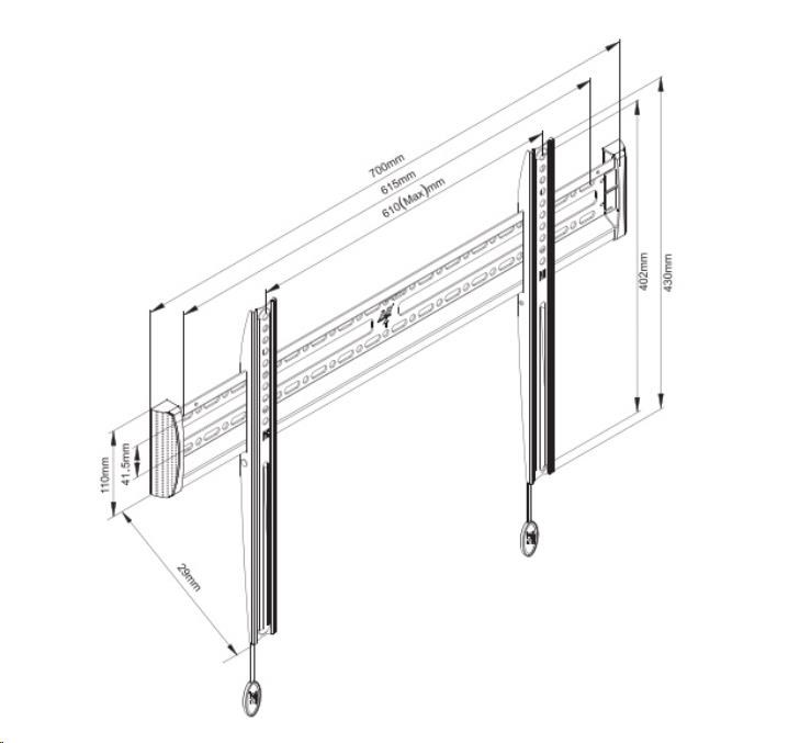Fixní držák LCD LED Tv NB C3F2 