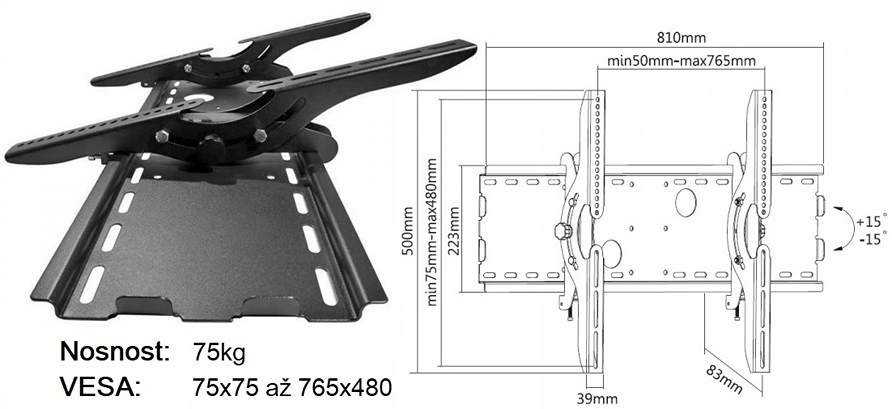 Sklopný držák na televize Fiber Mounts FN-2
4 