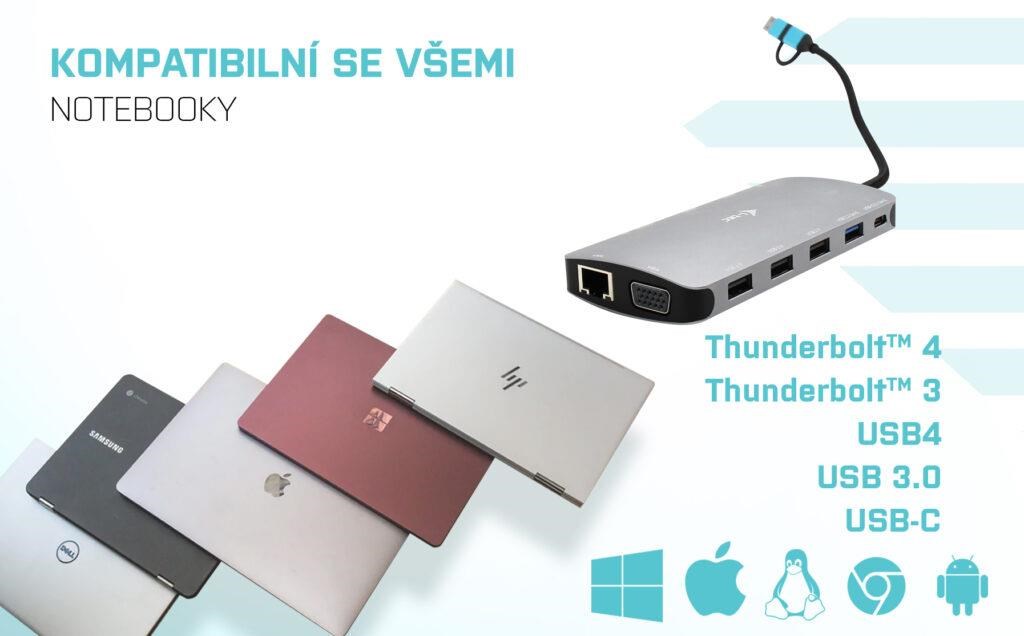 i-tec USB 3.0 USB-C/ Thunderbolt 3x Display Metal Nano Dock with LAN,  PD 100 W0 