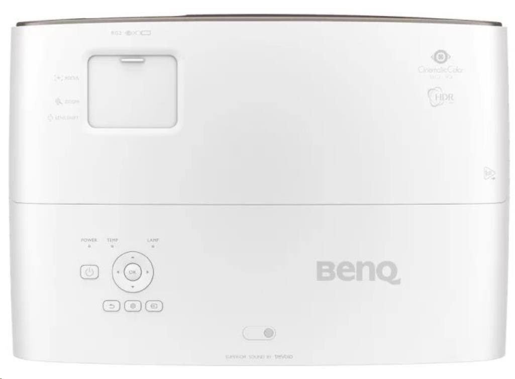 BENQ PRJ W2710i,  DLP,  HDR,  4K UHD,  3840×2160,  2200ANSI,  50000:1,  3× HDMI,  2× USB,  RS-232,  repro,  Android TV0 