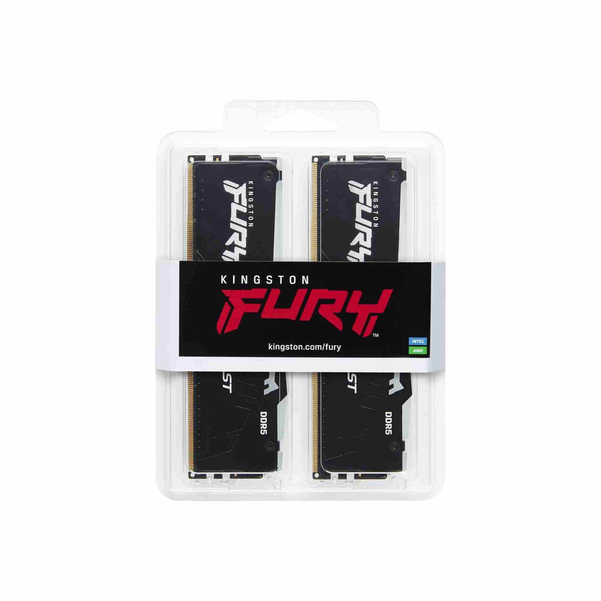 KINGSTON DIMM DDR5 16GB (Kit of 2) 4800MT/s CL38 FURY Beast RGB1 