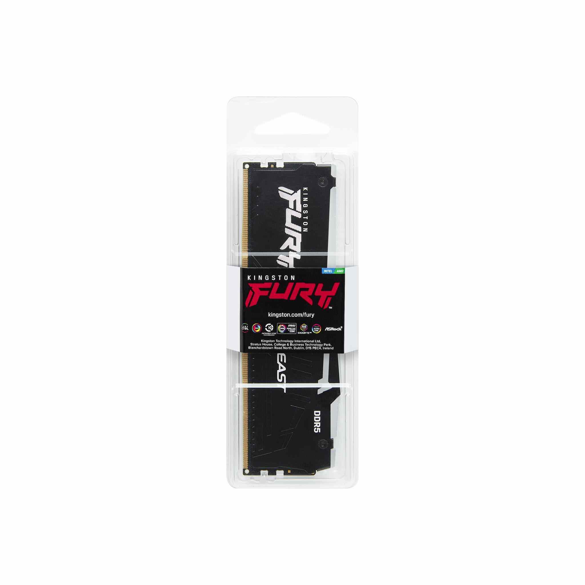 KINGSTON DIMM DDR5 16GB 5600MT/s CL40 FURY Beast Černá RGB2 