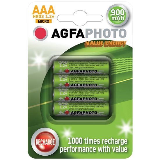 AgfaPhoto nabíjecí NiMH baterie AAA,  900mAh,  blistr 4ks0 