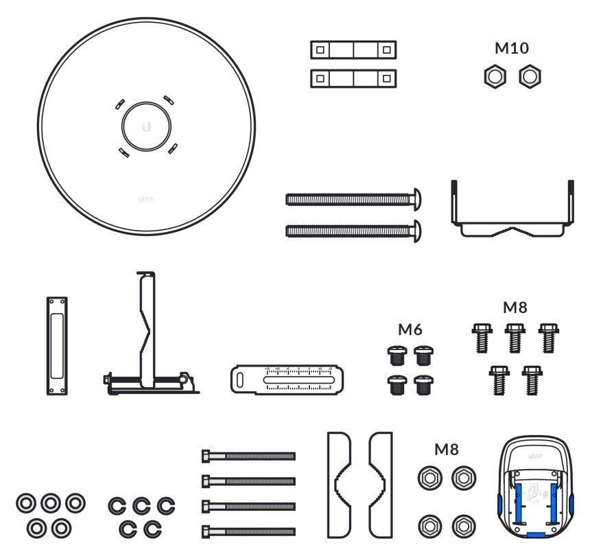 UBNT UISP-Dish,  Anténa,  směrová,  parabolická,  5GHz,  5-6°/ 6, 5-8°,  30dBi,  30km4 