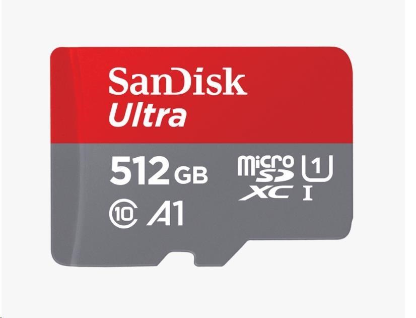SanDisk MicroSDXC karta 512GB Ultra (150 MB/ s,  A1 Class 10 UHS-I) + adaptér0 