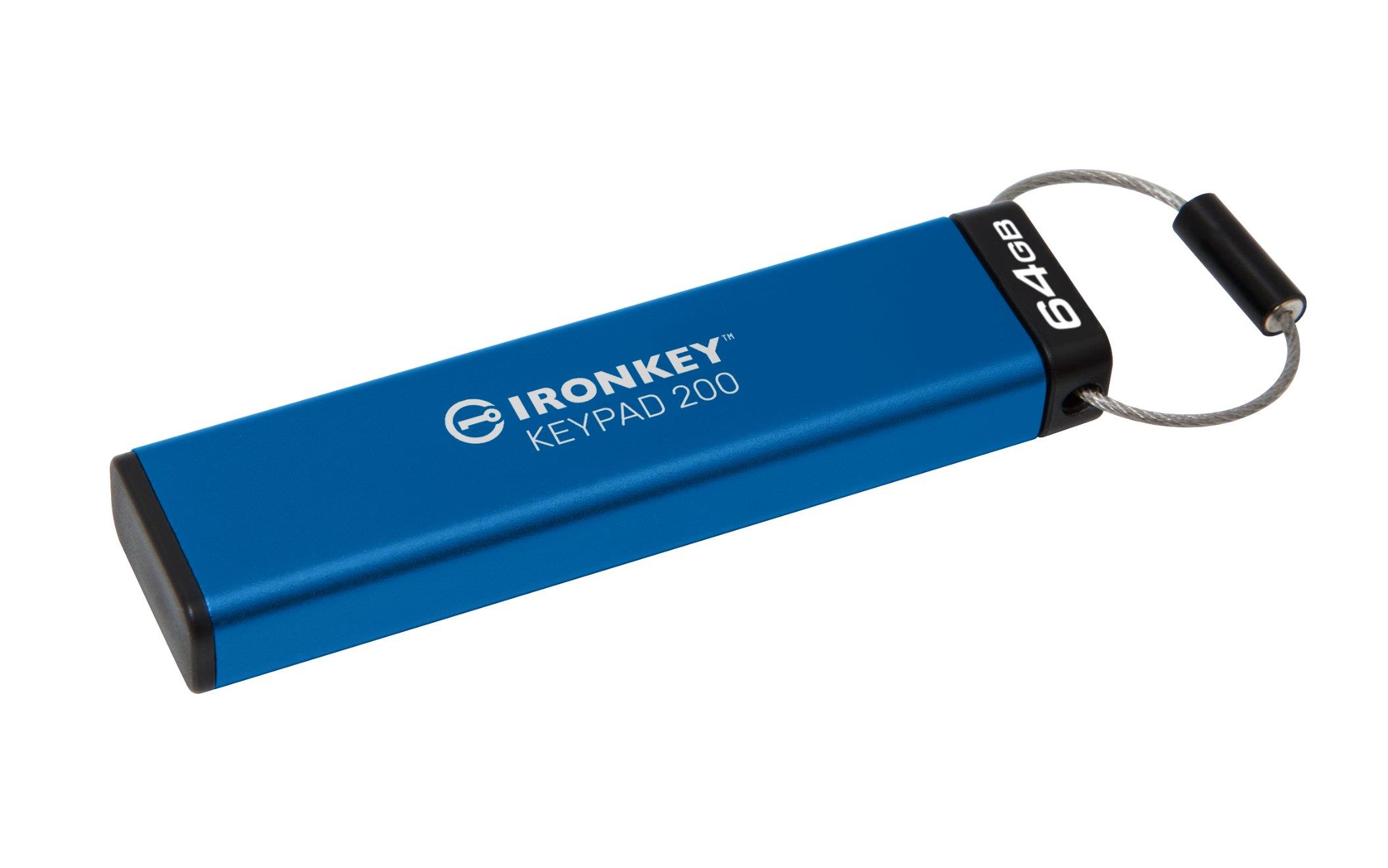 Kingston IronKey Keypad 200/ 64GB/ USB 3.2/ USB-A/ Modrá2 