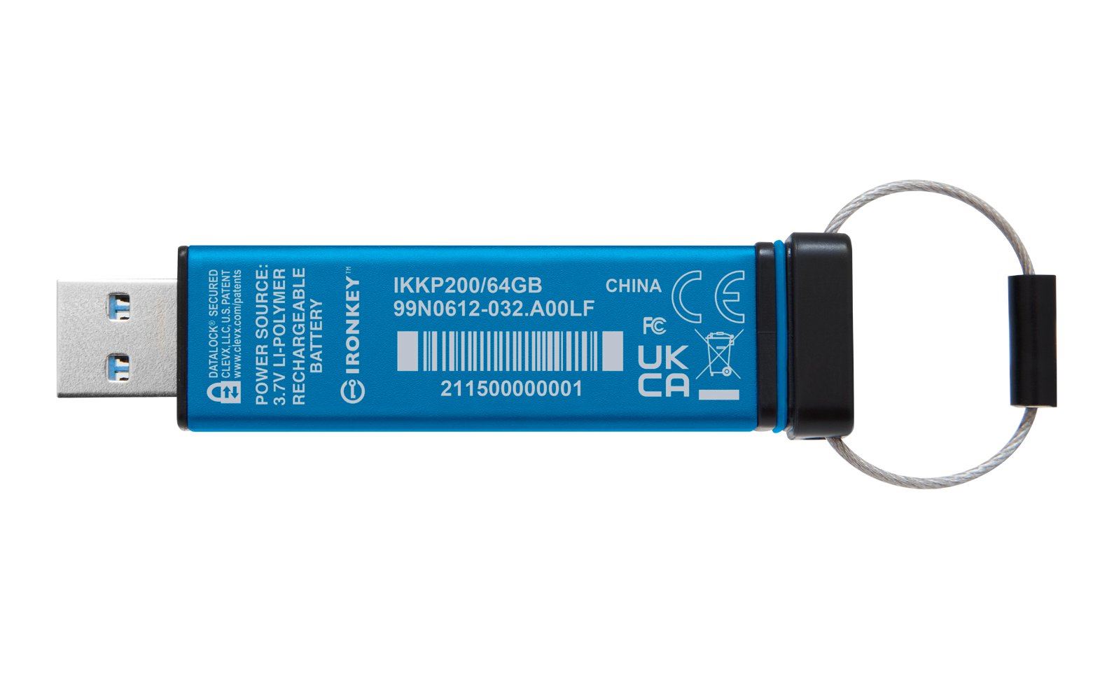 Kingston IronKey Keypad 200/ 64GB/ USB 3.2/ USB-A/ Modrá4 