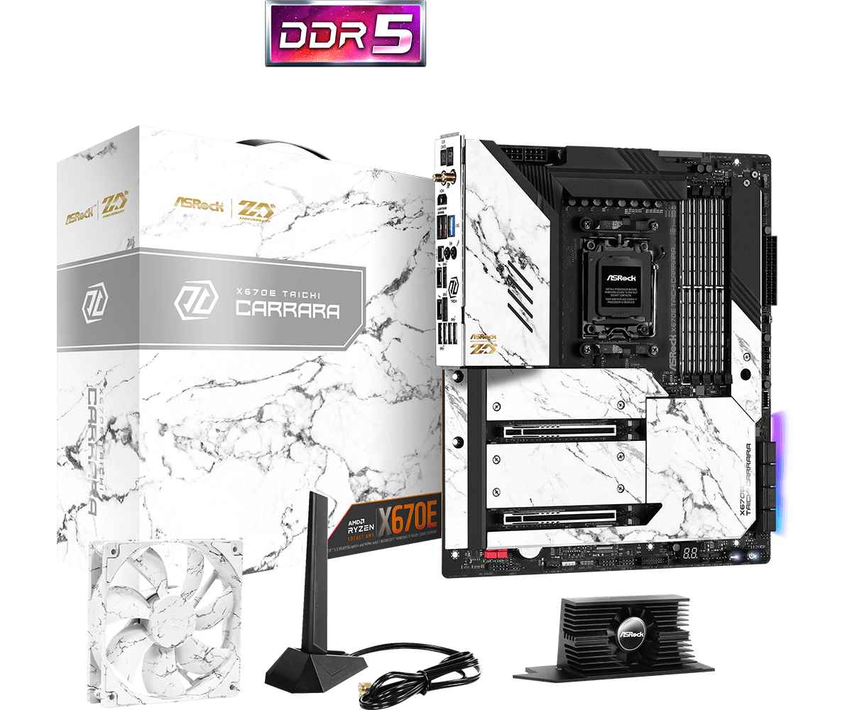 ASRock MB Sc AM5 X670E TAICHI CARRARA,  AMD X670,  4xDDR5,  1xHDMI,  WI-FI,  EATX0 