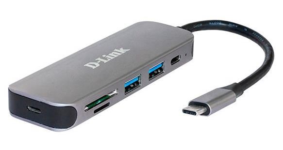 D-Link DUB-2325 USB-C Hub with SD/microSD Card Reader, 2x USB3.01 