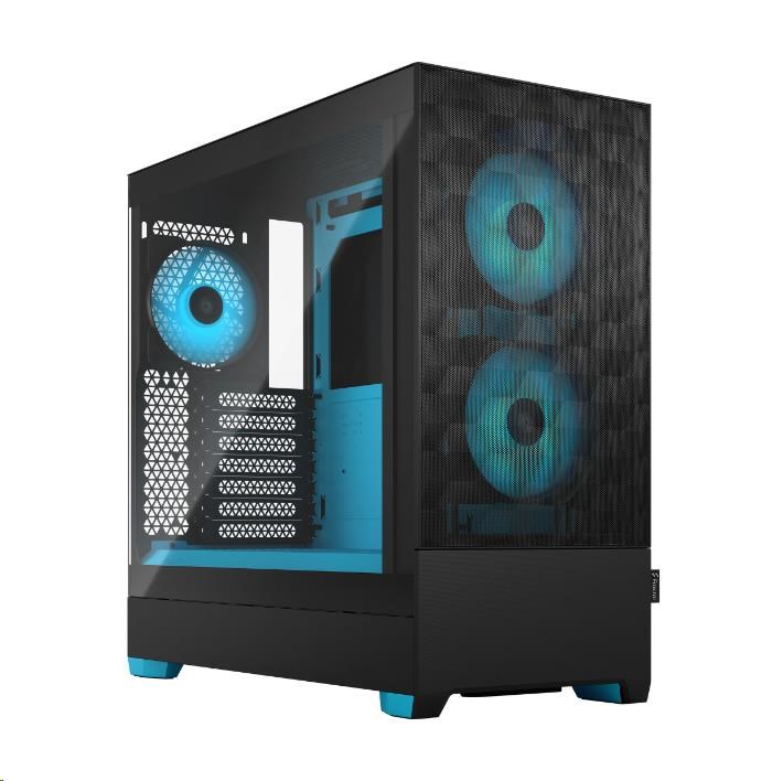 FRACTAL DESIGN skříň Pop Air RGB Cyan Core TG Clear Tint,  2x USB 3.0,  bez zdroje,  ATX0 