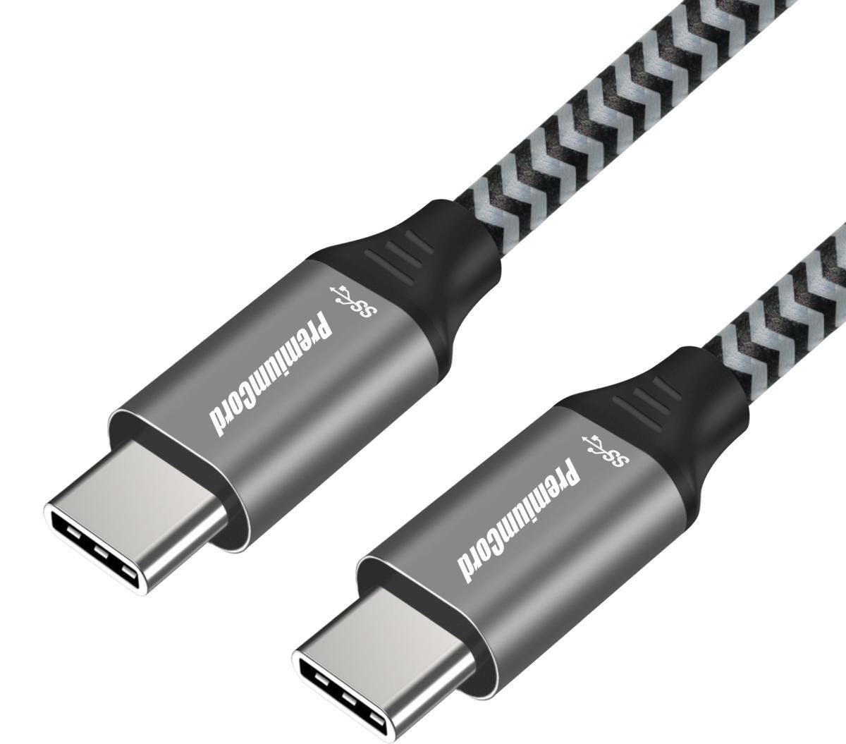 PREMIUMCORD Kabel USB 3.2 Gen 1 USB-C (M/ M),  bavlněný oplet,  0, 5m0 