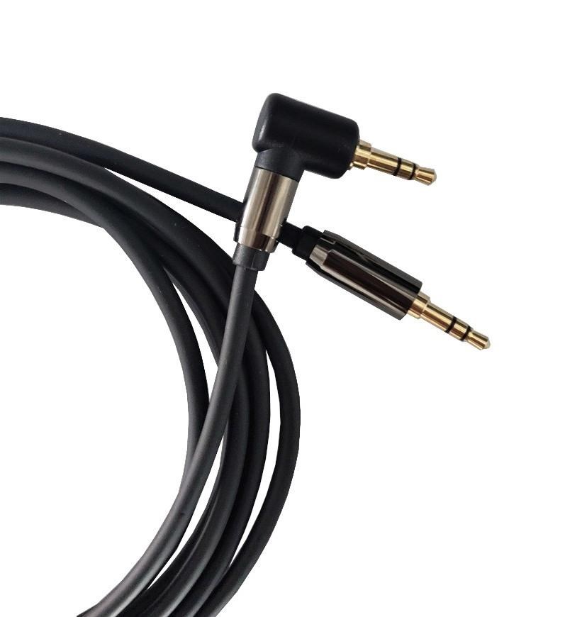 PremiumCord HQ stíněný kabel stereo Jack 3.5mm - Jack 3.5mm zahnutý 90°,  5m3 