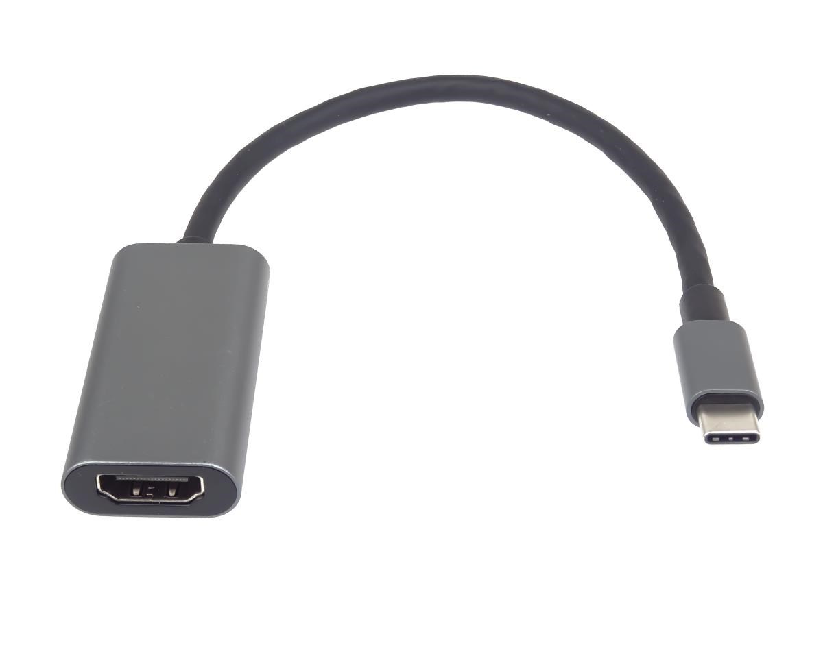 PremiumCord Převodník USB-C na HDMI, rozlišení 4K a FULL HD 1080p, kovové pouzdro1 